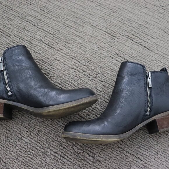 LUCKY BRAND Basel Bootie Black Leather Size 7.5 - Picture 4 of 9